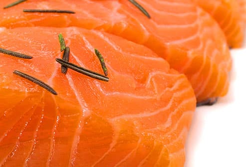 Fresh salmon steaks