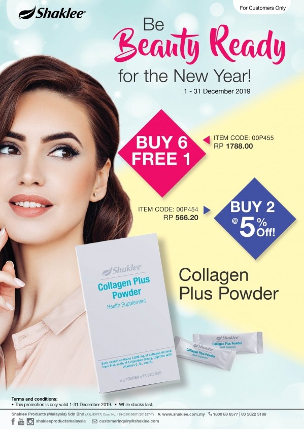 Promosi Shaklee Disember 2019 -  be Beauty Ready for the new year with collagen powder Shaklee!
