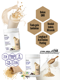 ESP Protein soya rendah indeks glisemik, sesuai untuk puasa | Azura Abdul