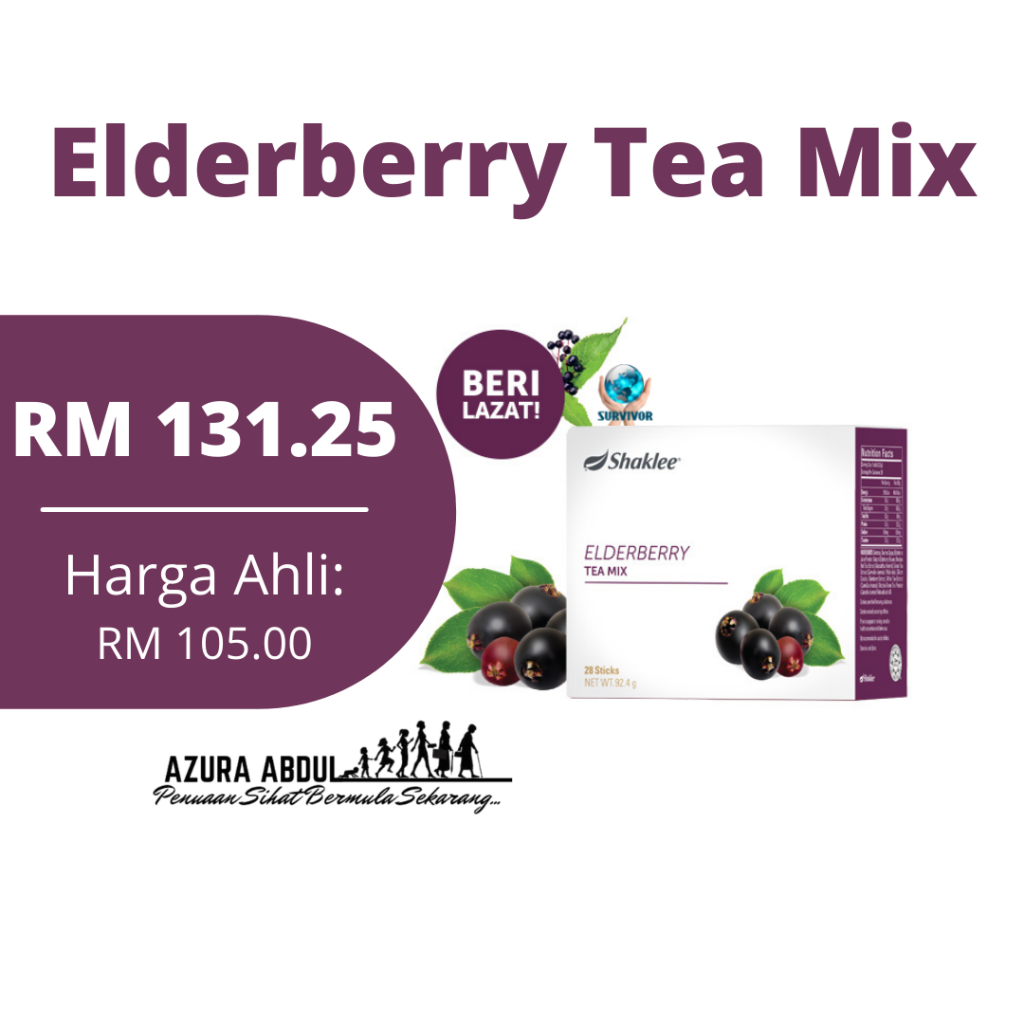 Elderberry Tea Mix Shaklee | Peningkat Tenaga Semulajadi | Azura Abdul