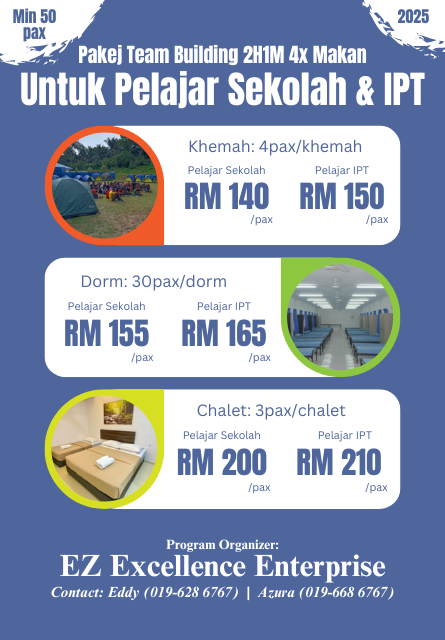 Sebut Harga Pakej Team Building 3H2M Untuk Budak Sekolah | EZ Excellence Enterprise